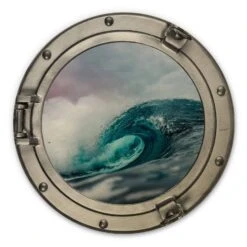 Wall Circle Wood 3D Optics - The Roaring Sea