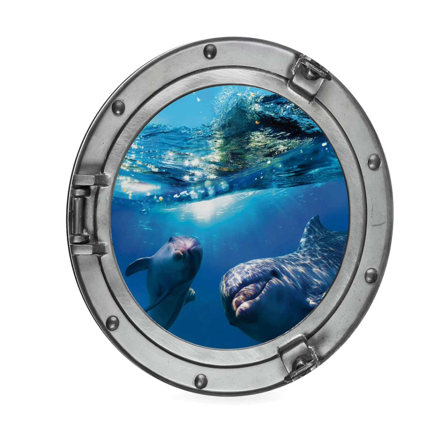 Alu-Dibond Wall Circle 3D Optics - Dolphins Underwater - Image 2
