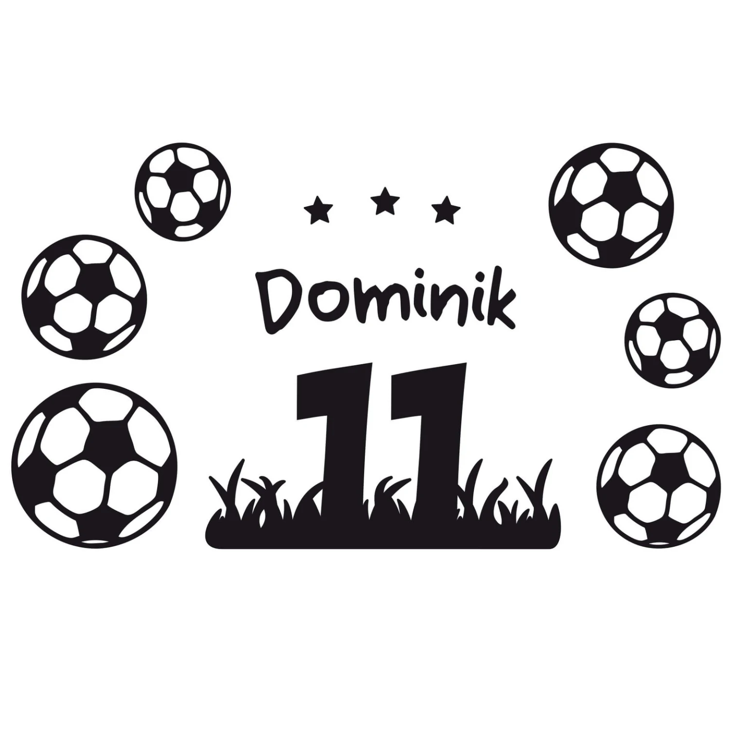 Football + Name Wall Sticker - Image 2