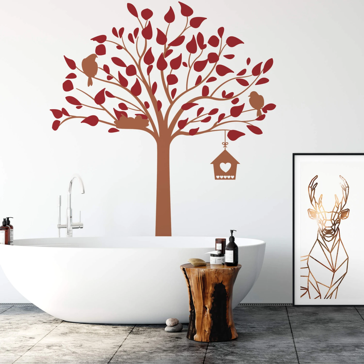 Wall Sticker Tree With Birdhouse 2-colours - Image 2