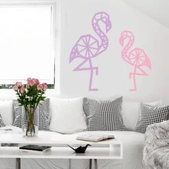 Wall Sticker Origami Flamingo