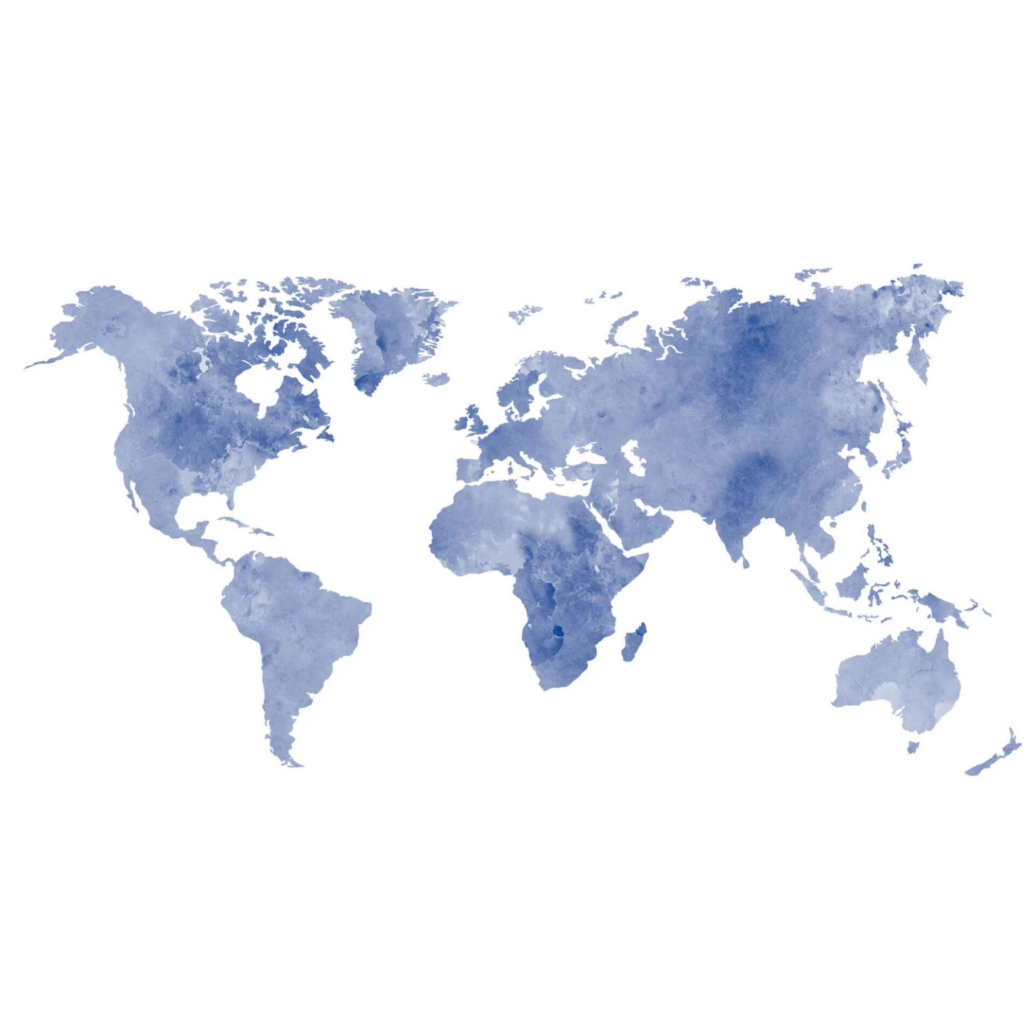 Water Colour World Map (blue) Wall Sticker - Image 2