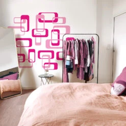 Retro Boxes Pink Wall Sticker