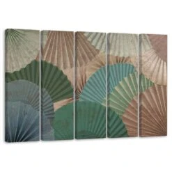 5 Piece Canvas Print, Simple Fans