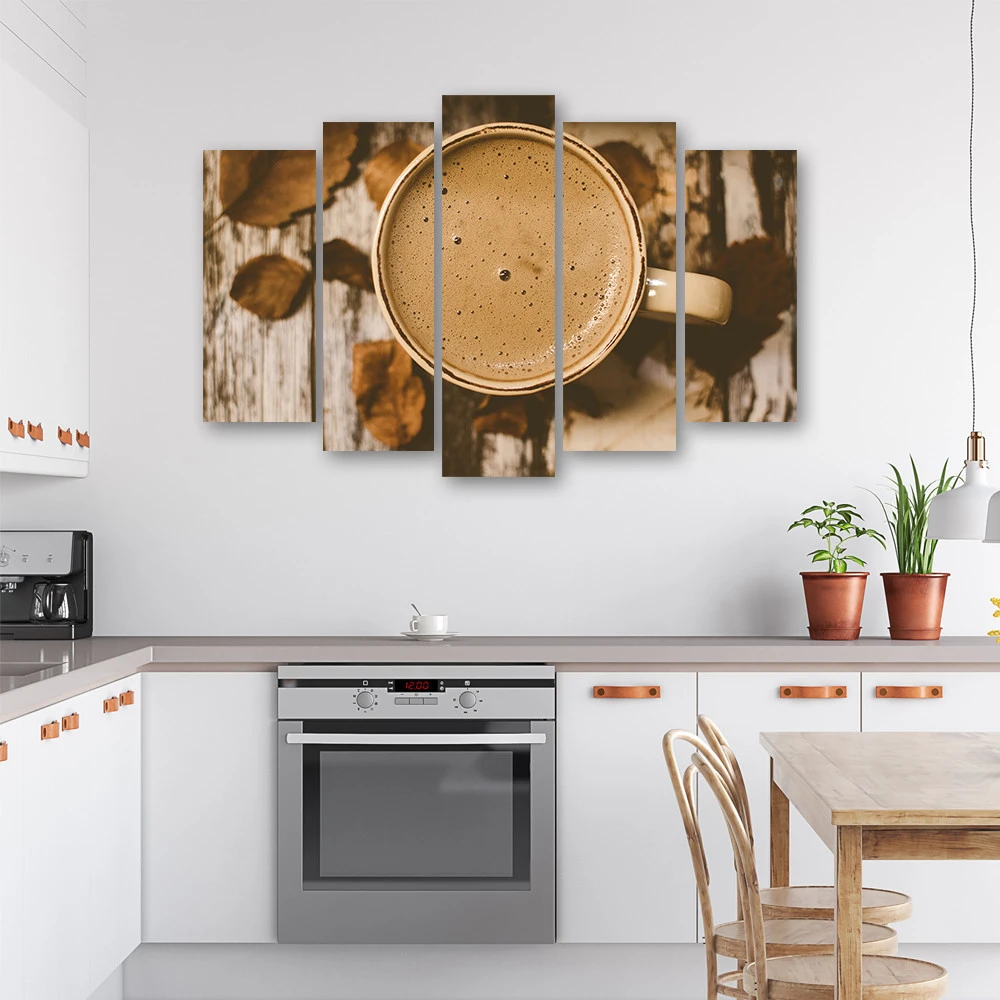 5 Piece Canvas Print, Vintage Retro Coffee - Image 3