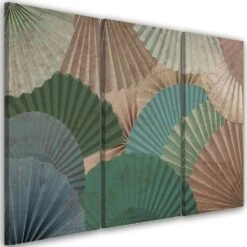 3 Piece Canvas Print, Simple Fans