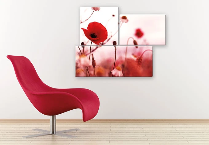 Poppy Impression Glass Art (3 Parts) - Image 2