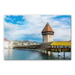 Acrylic Print Wooden Bridge In Luzern