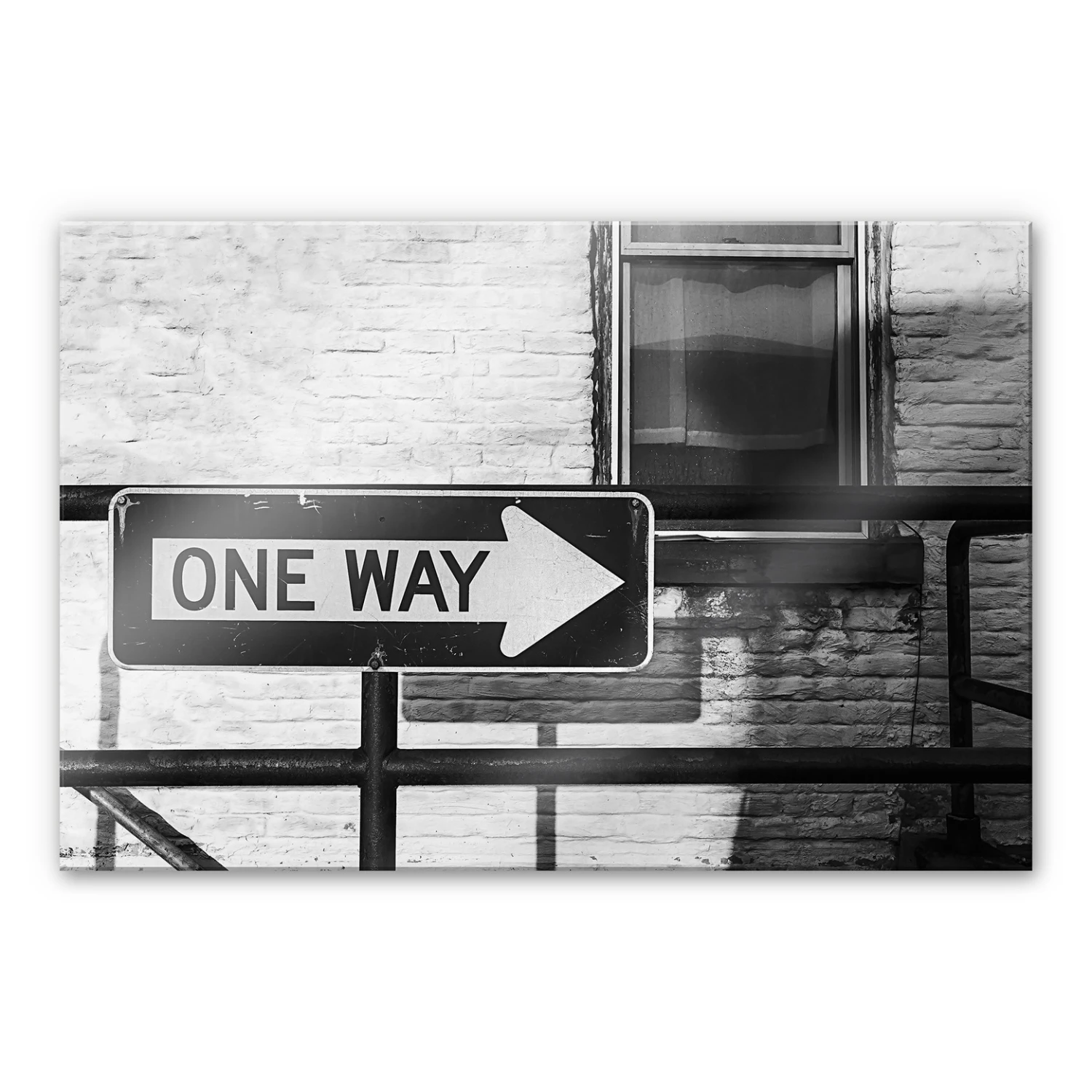 Acrylic Glass Street Sign One Way