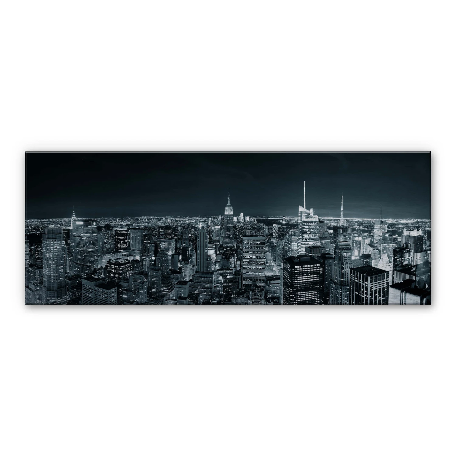New York At Night 2 - Panorama Aluminium Print