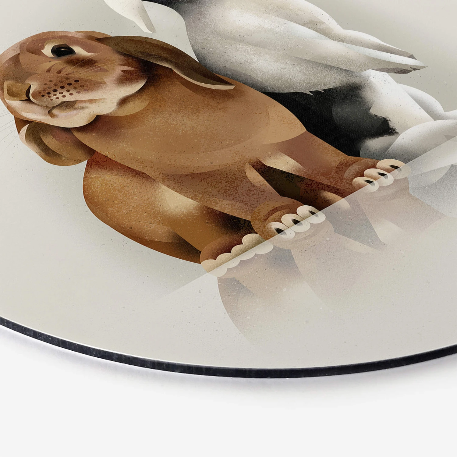 Alu-Dibond Wall Circle Braun - Bunny Love - Image 3