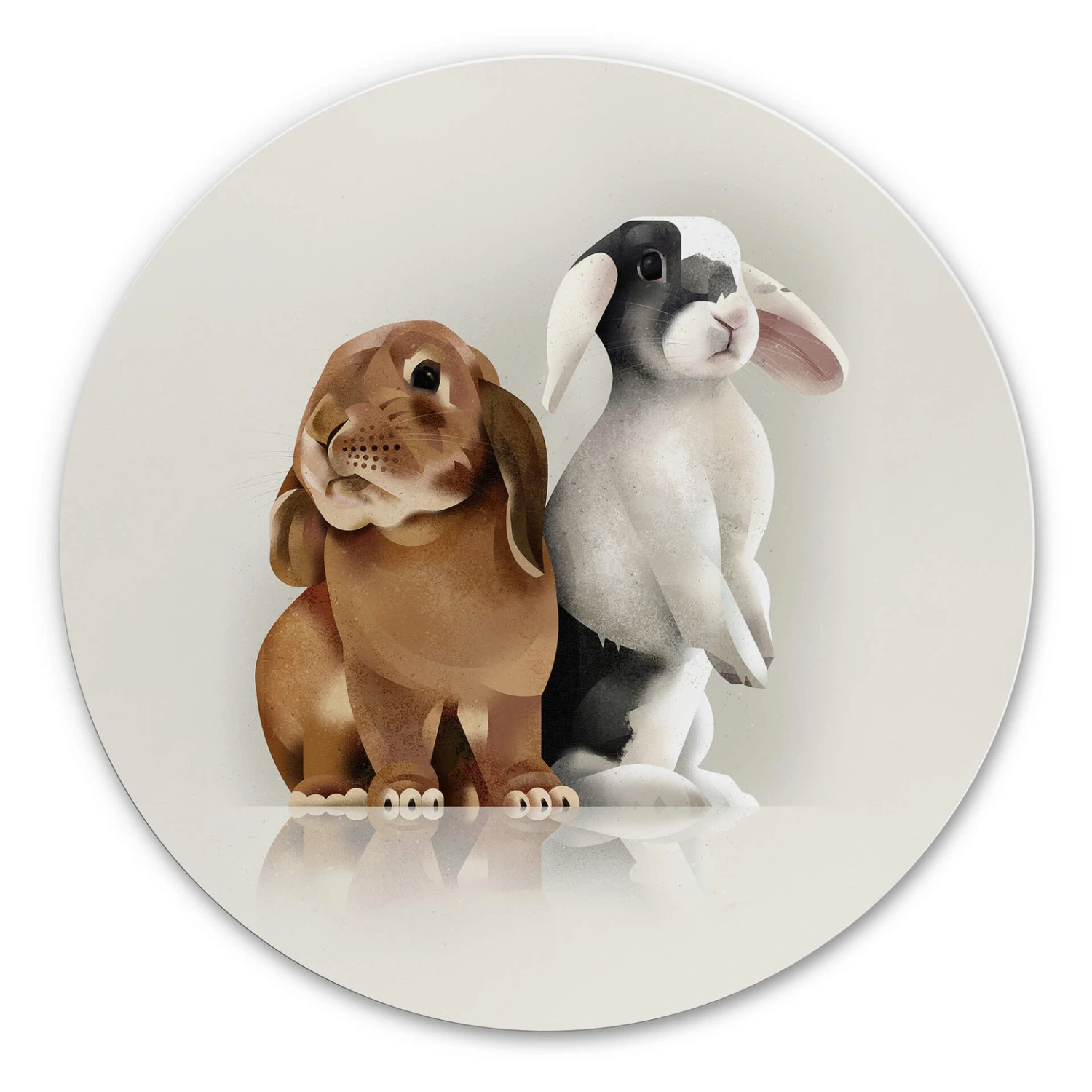 Alu-Dibond Wall Circle Braun - Bunny Love