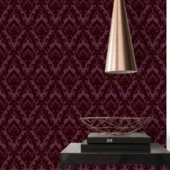 Architects Paper Non-woven Wallpaper With Real Flock Castello Red