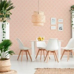 Architects Paper, Di Seta Fleece Wallpaper With Ornaments, Baroque, Rose, Metallic