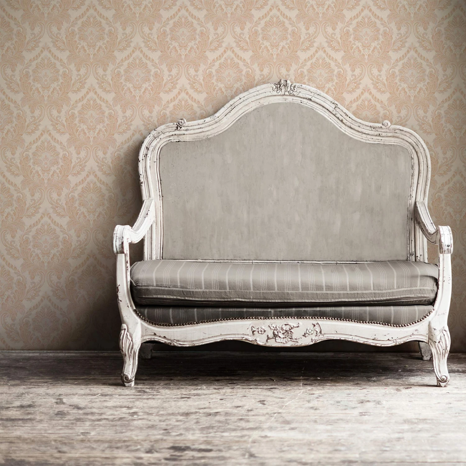 Architects Paper, Di Seta Fleece Wallpaper With Ornaments, Baroque, Orange, Beige, Metallic - Image 5