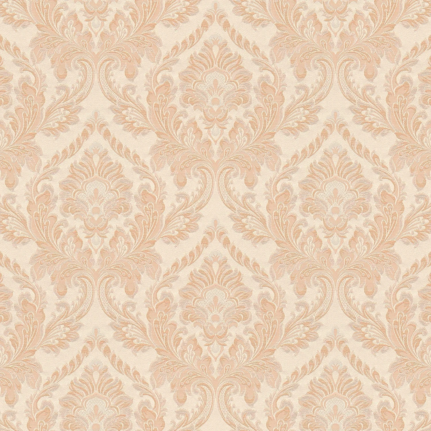 Architects Paper, Di Seta Fleece Wallpaper With Ornaments, Baroque, Orange, Beige, Metallic - Image 3