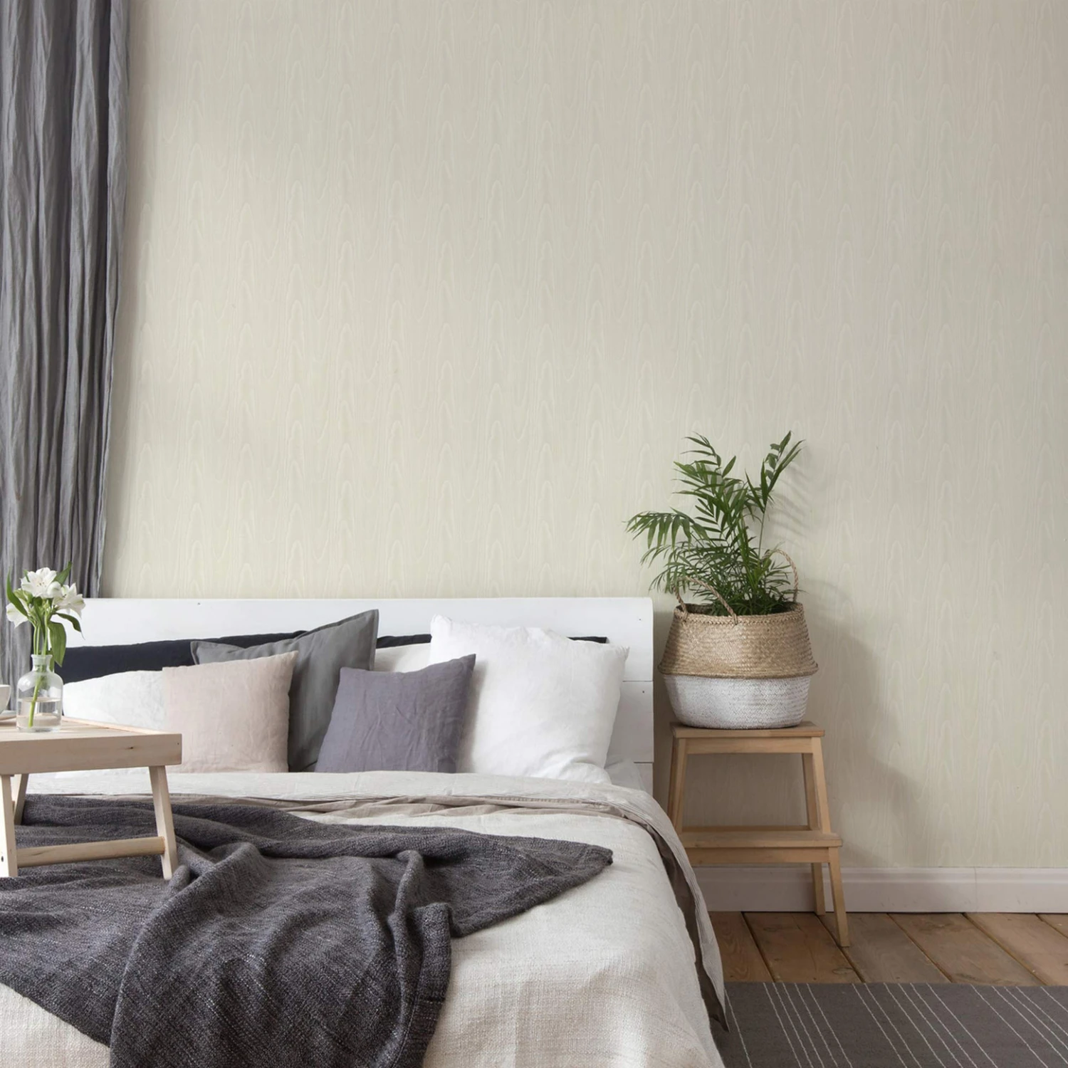 Blown Vinyl Wallpaper In Cream A.S. Creation Non-woven Wallpaper Light Textured Plain Wallpaper