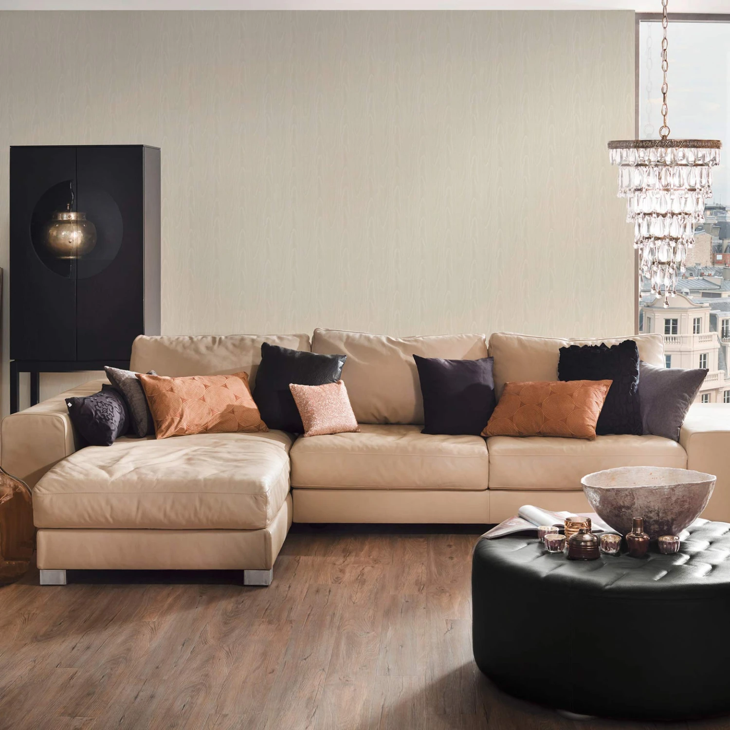 Blown Vinyl Wallpaper In Cream A.S. Creation Non-woven Wallpaper Light Textured Plain Wallpaper - Image 5