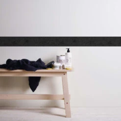 Self-adhesive Border Floral In Black And Copper Floral Border