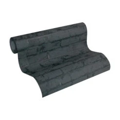 A.S. Création Non-woven Wallpaper Best Of Wood`n Stone 2nd Edition Metallic, Black