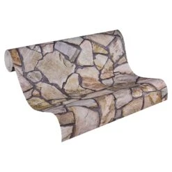 A.S. Création Non-woven Wallpaper Best Of Wood`n Stone 2nd Edition Beige, Brown, Grey