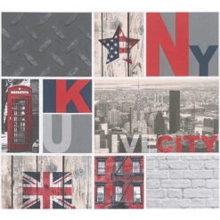 A.S. Création Paper Wallpaper Boys & Girls 5 Beige, Multicolored, Grey