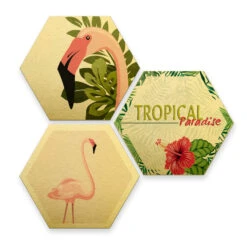 Alu-Dibond Print Gold - Flamingo