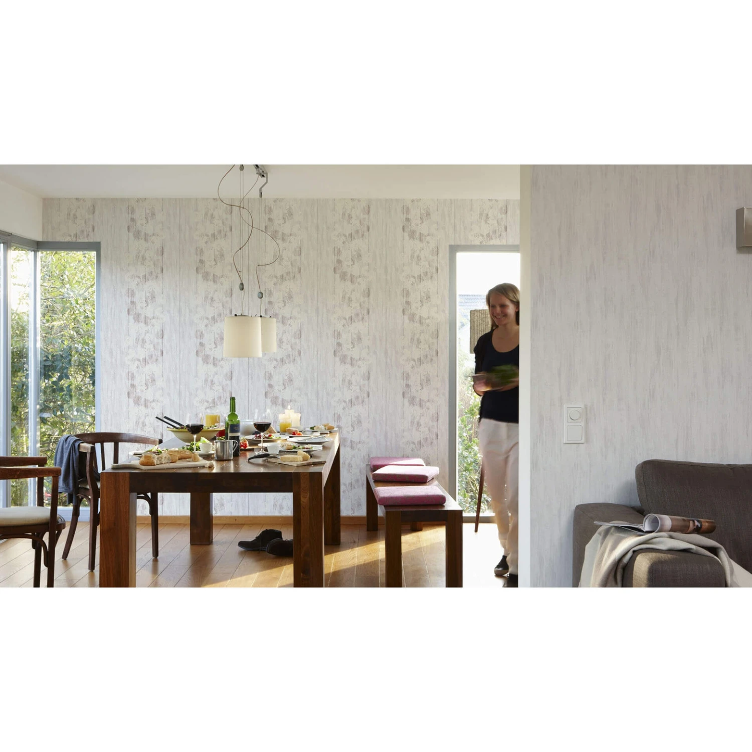 Brigitte Home Non-woven Wallpaper Brown, Cream, Metallic - Image 3