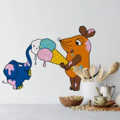 The Mouse Eats Ice Cream Wall Sticker