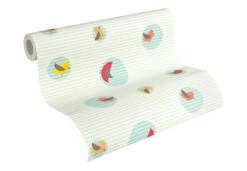 ESPRIT Home Kids Fleece Wallpaper Bubble Birds Blue