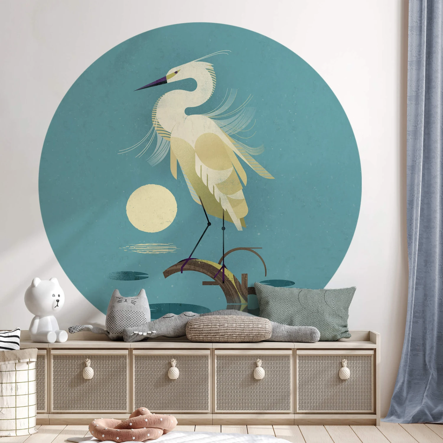 Round Wallpaper Braun - Heron