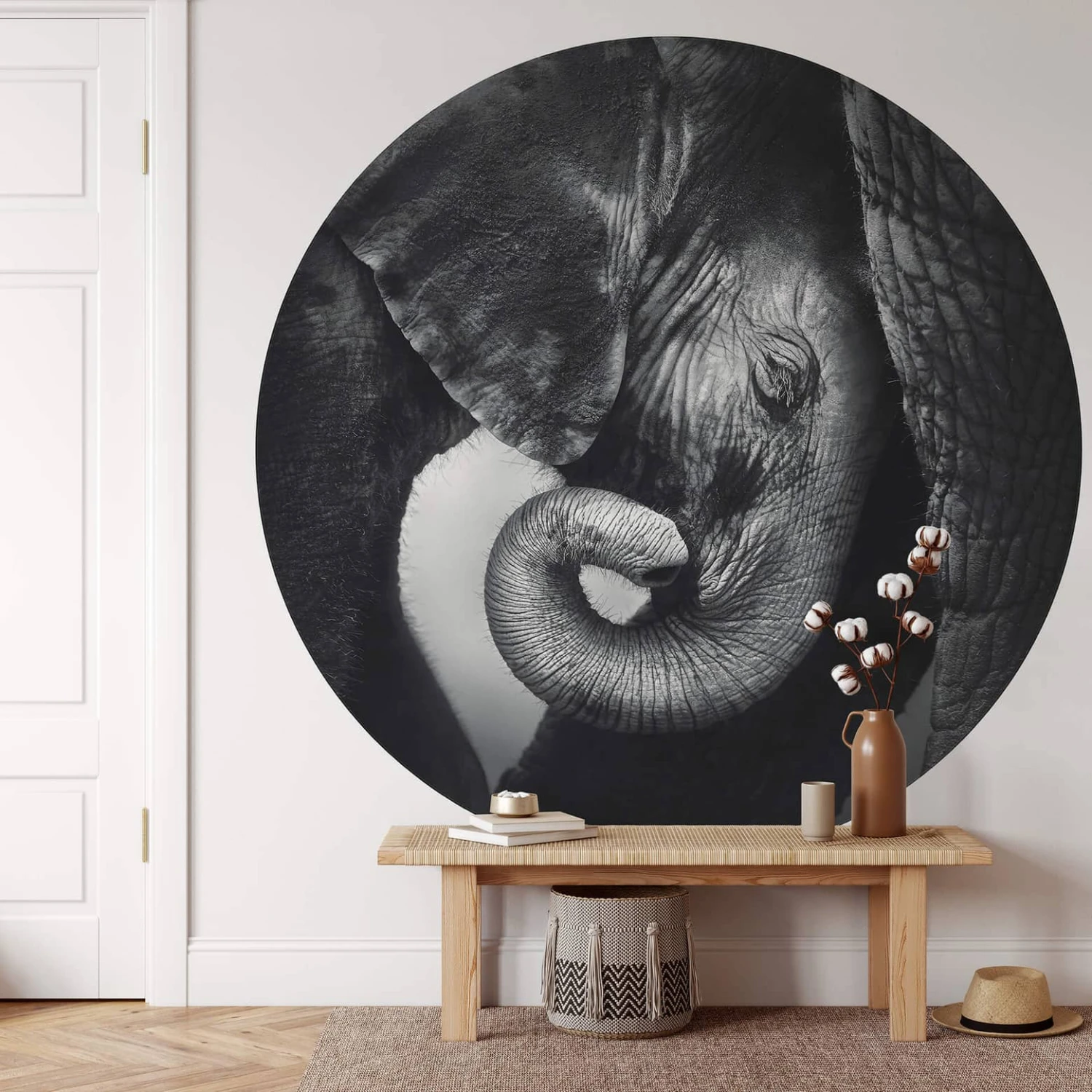 Round Wallpaper Elephant Baby