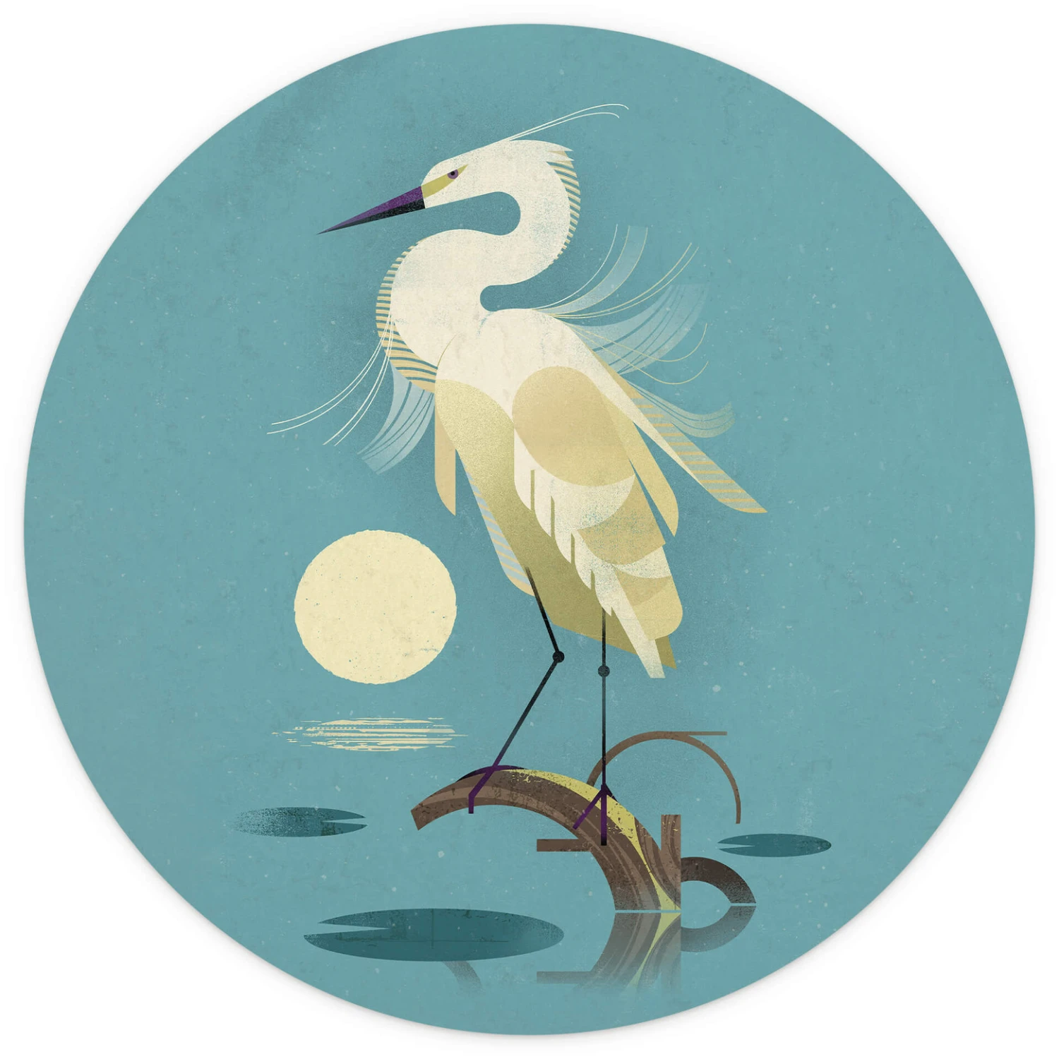 Round Wallpaper Braun - Heron - Image 2