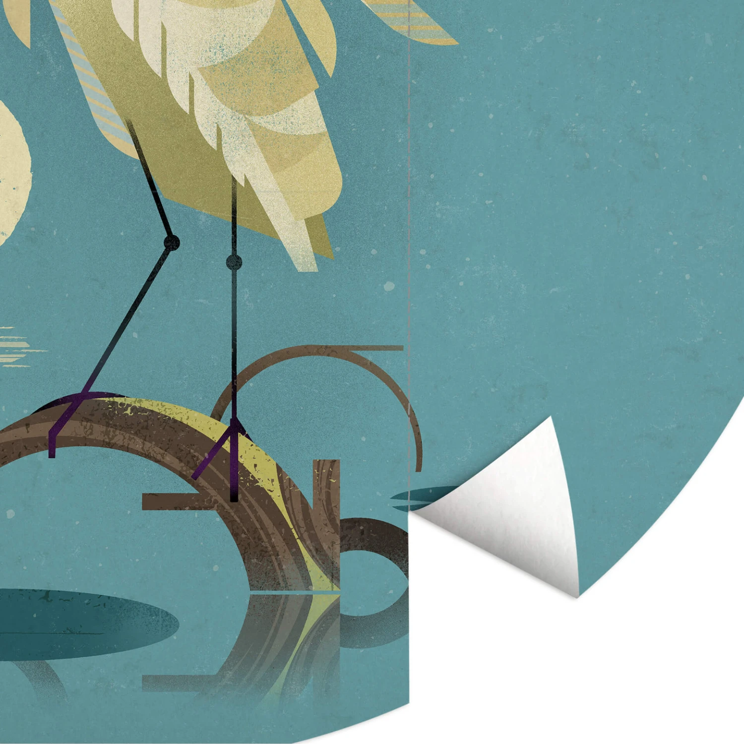 Round Wallpaper Braun - Heron - Image 3