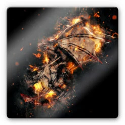 Glass Print Fireflight - Square