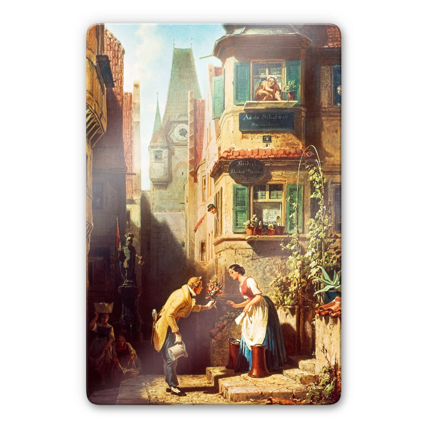 Glass Print Spitzweg - The Eternal Wedding