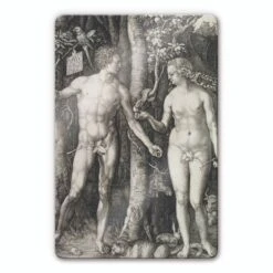 Dürer - Adam And Eve Glass Art