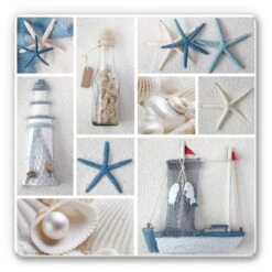Beach Collage Glass Art