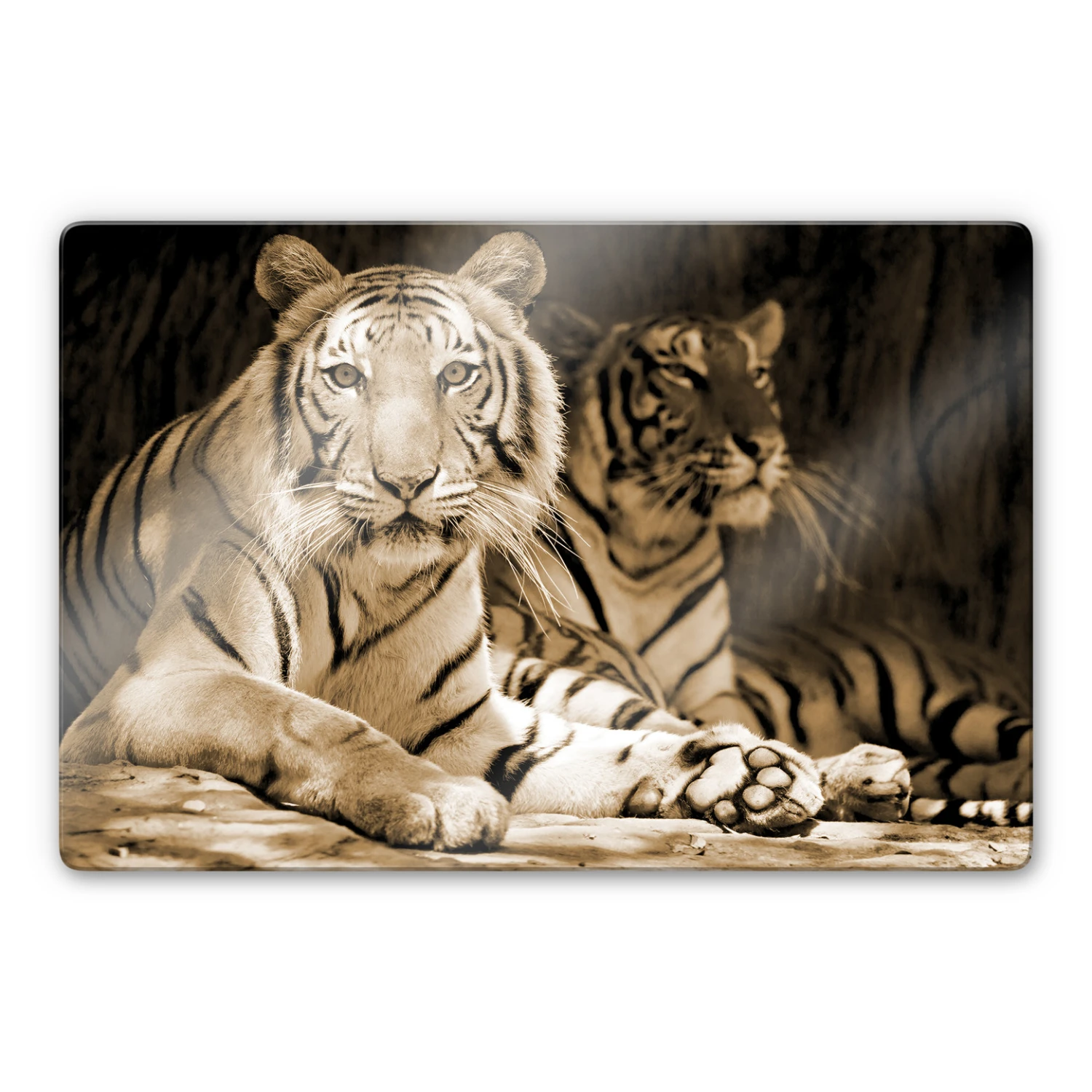 Two King Tigers Glass Art - Image 3