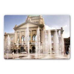 Glass Print Fountain In Switzerland