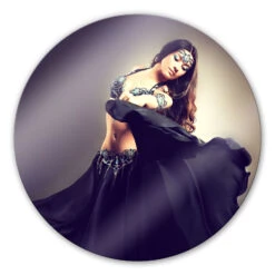 Belly Dancer - Round Glass Art