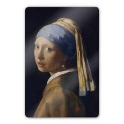Vermeer - Girl With A Pearl Earring Glass Art
