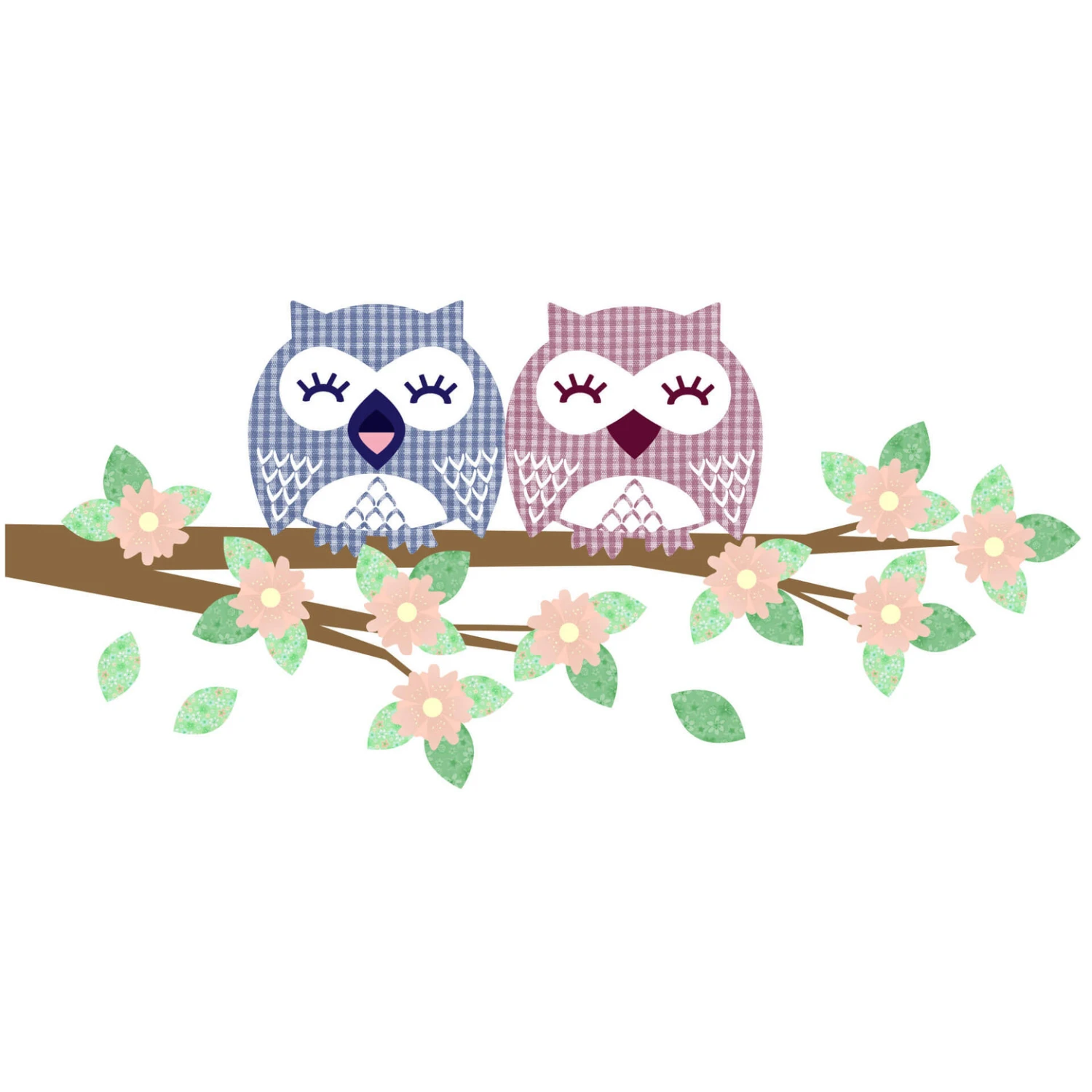 Branch With Owls + 4 Hooks Wall Sticker - Image 2