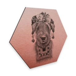 Hexagon - Alu-Dibond Copper Effect Kools - Suusi Kahlo