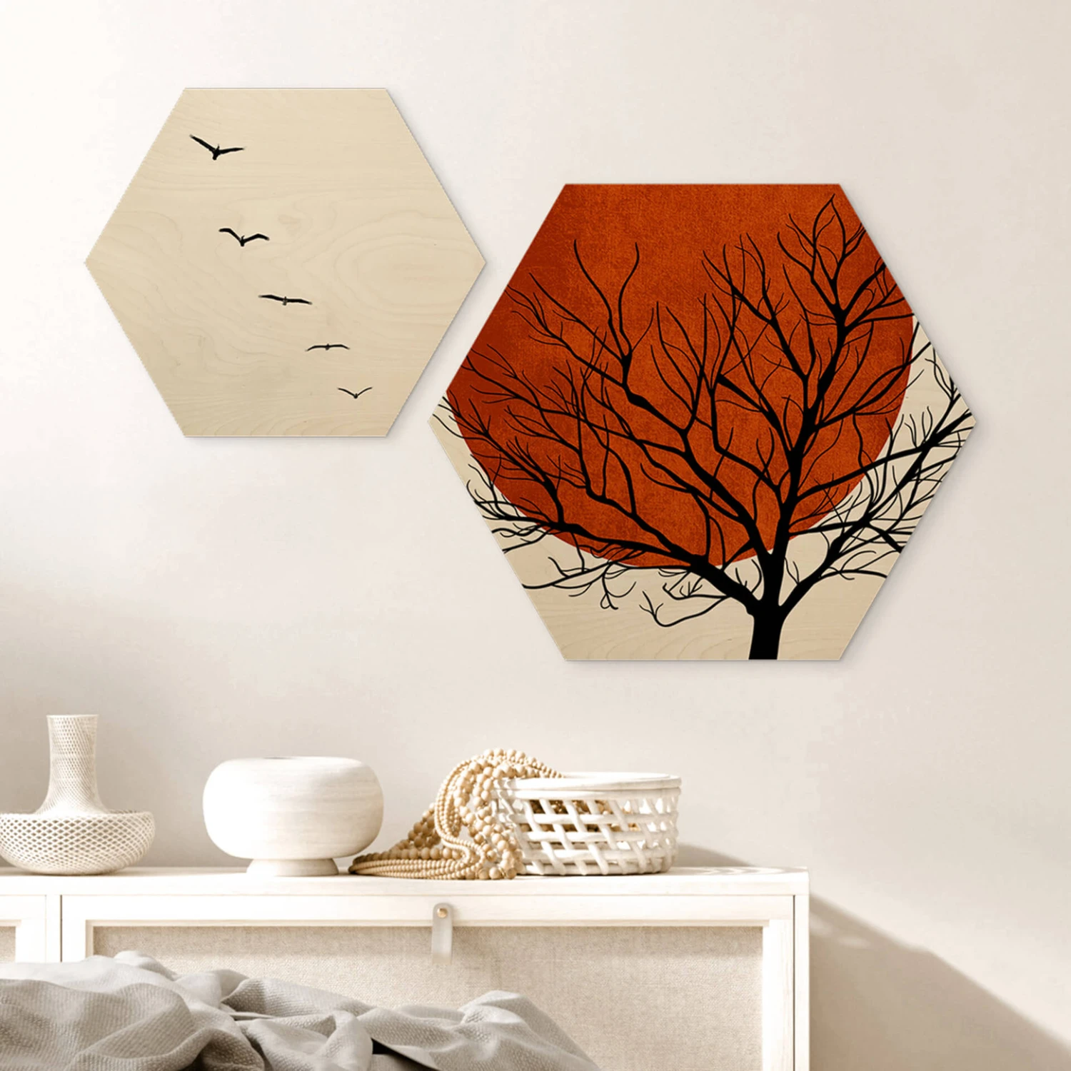 Hexagon Birch Veneer - Kubistika - Warm Sunset - Image 2