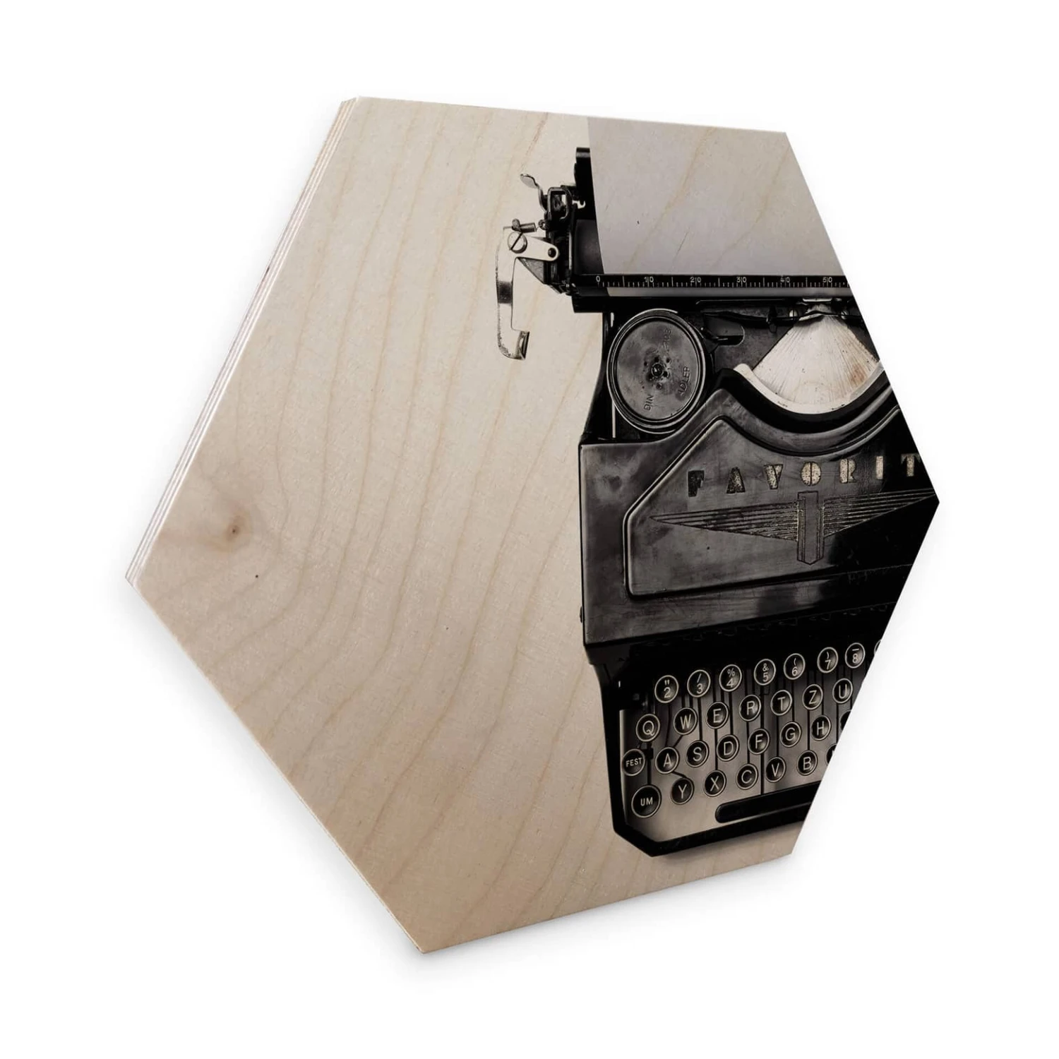 Hexagon Wood - Typewriter