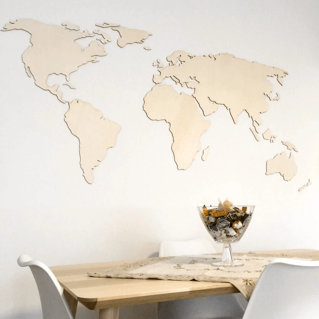 Wooden 3D Worldmap – Poplar