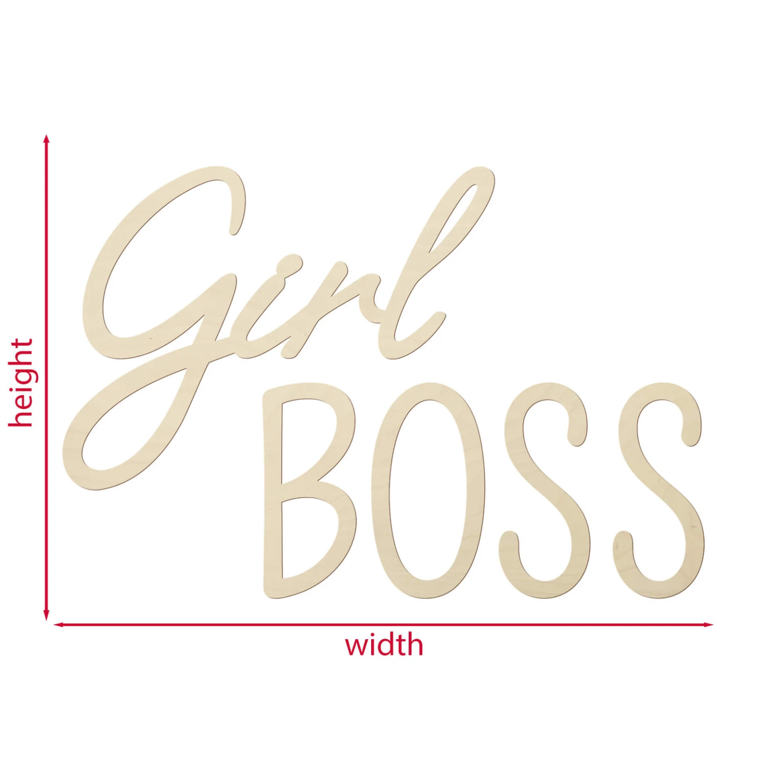 Wall Decoration Poplar Wood Girl Boss - Image 3