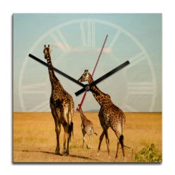 Wooden Clock – African Steppe