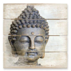 Buddha Face - Wood Print